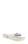 Ipanema Womens Embellished Manmade Flip-flops In Beige/ Beige/ Black