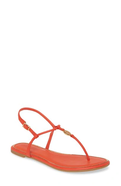 Tory Burch Emmy Logo-embellished Leather Sandals In Bright Samba
