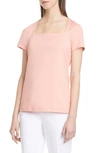 Lafayette 148 Women's Corinne Square-neck Top In Rich Coral