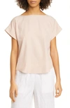 EILEEN FISHER BOAT NECK CAP SLEEVE TOP,S0OSY-T5429M