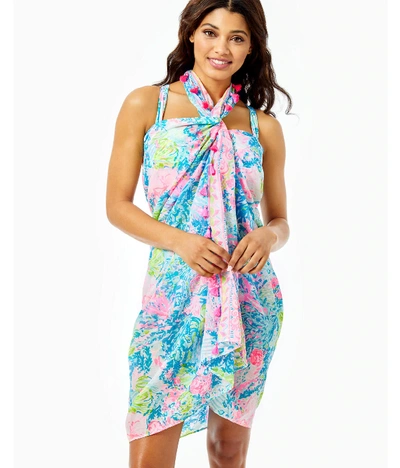 Lilly Pulitzer Sienna Wrap In Saltwater Blue Shade Seekers Engineered Wrap