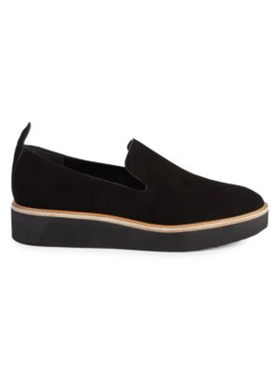 Vince Sanders Suede Slip-on Sneakers In Black