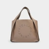 Stella Mccartney Stella Perforated-logo Faux-leather Tote Bag In Brown