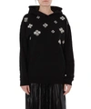 GIVENCHY FLORAL CRYSTAL EMBROIDERED HOODIE,11322824