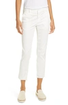 Nili Lotan East Hampton Cropped Stretch-cotton Twill Slim-leg Pants In Eggshell