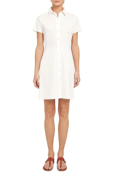 Theory Button-down Short-sleeve Shirtdress In White