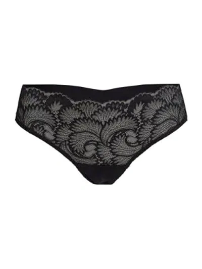 Commando Women's Full Circle Lace Thong In Black