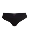 Commando Essential Cotton Thong In Black