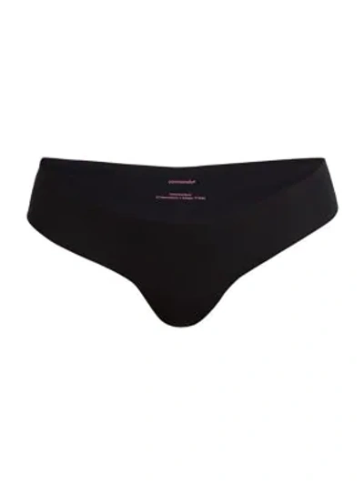 Commando Essential Cotton Thong In Black