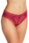Natori Feathers Lace Hipster Briefs In Berry-pink