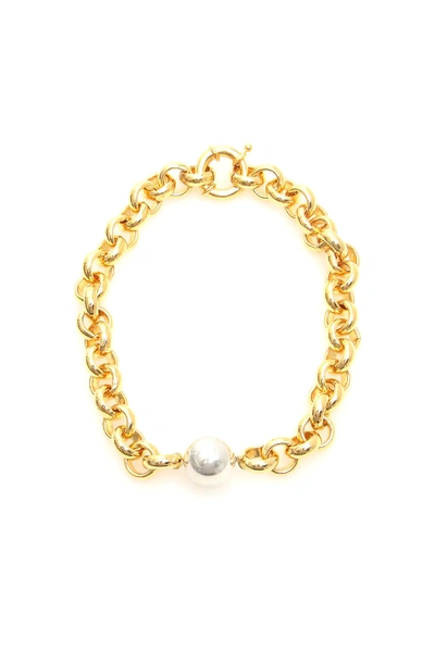 Timeless Pearly Chain Necklace In Gold,silver