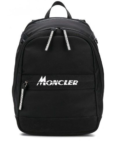 Moncler Gimont Logo-print Grosgrain-trimmed Canvas Backpack In Black