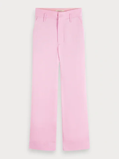 Scotch & Soda Cropped Pink Crepe Trousers