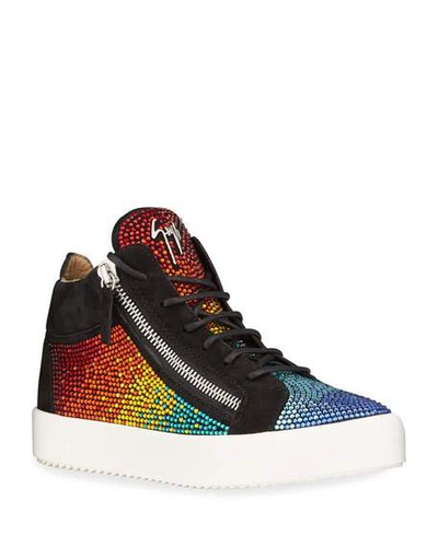 Giuseppe Zanotti Men s May London Embellished Rainbow Suede