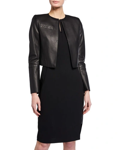 Akris Hasso Cropped Leather Jacket In Black