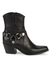 CHARLES DAVID POLO WESTERN LEATHER BOOTIES,0400011380353