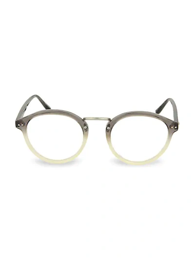Linda Farrow 48mm Round Optical Glasses In Grey White