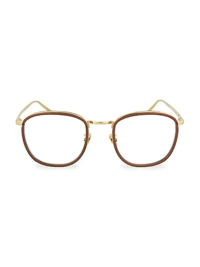 Linda Farrow 50mm Round Optical Glasses In Brown