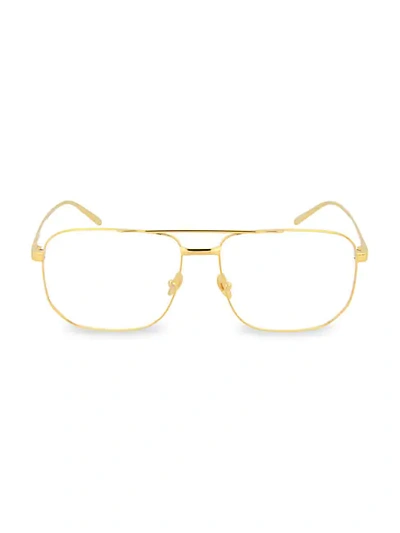 Linda Farrow 52mm Wire Aviator Optical Glasses In Shiny Gold
