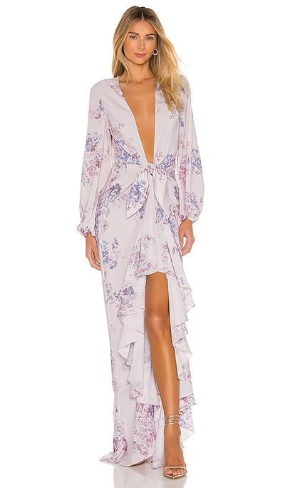 Michael Costello X Revolve Vienna Gown In Lilac Floral