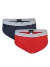 Hanro Two-pack Stretch-cotton Jersey Briefs In Midnight