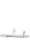 Giuseppe Zanotti Crystal-embellished Metallic Leather And Pvc Sandals In Transparent