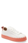 Chloé Lauren Low-top Leather Sneaker In Smoked Coral