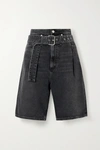 Agolde Reworked '90s Belted Denim Jeans In Pave In Black