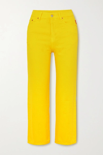 Denimist Pierce Cropped High-rise Straight-leg Jeans In Yellow