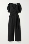 APIECE APART CHABROL BELTED WRAP-EFFECT TENCEL AND LINEN-BLEND JUMPSUIT