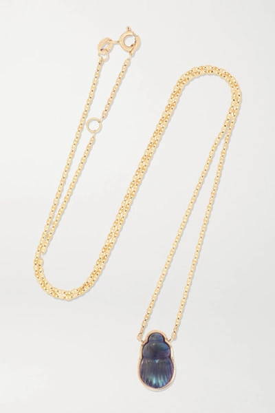 Lito Small Sienna 14-karat Gold Chalcedony Necklace