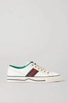 GUCCI Tennis 1997 webbing-trimmed logo-embroidered canvas sneakers