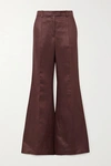JOSEPH TANA CHINTZ LINEN-BLEND SATIN WIDE-LEG trousers