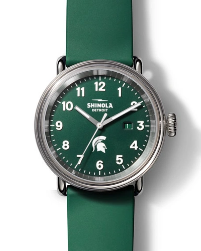 Shinola Detrola The Spartan Stainless Steel & Silicone Strap Watch In Green