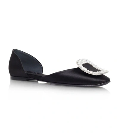 Roger Vivier Ballerine Chips Strass D'orsay Flat, Black In Blue