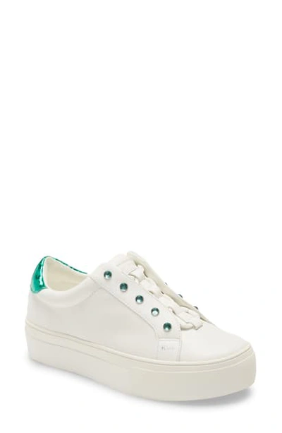 Kurt Geiger Liviah Platform Sneaker In White/ Black Leather