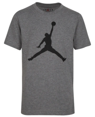 Jordan Kids' Big Boys Jumpman-print Cotton T-shirt In Carbon Heather