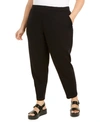 Eileen Fisher Slouch Fleece Ankle Pants In Black
