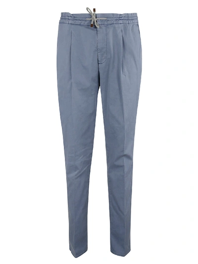 Brunello Cucinelli Drawstring-waist Trousers In Light Blue