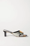 AEYDE KATTI SNAKE-EFFECT LEATHER MULES