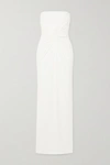 ALEX PERRY BROOKLYN STRAPLESS TWIST-FRONT SATIN-CREPE GOWN