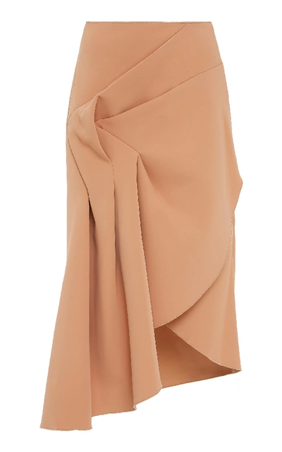 Acler Redwood Ruched Midi Skirt In Neutral