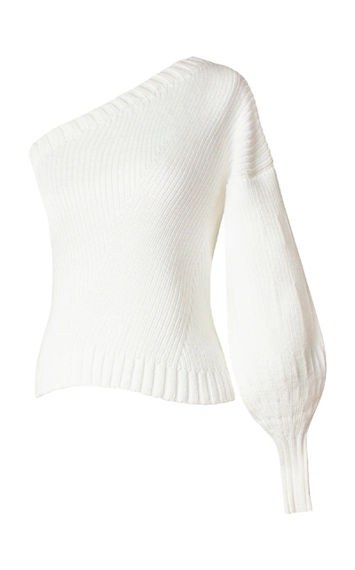 Alejandra Alonso Rojas Ribbed Knit Sweater In White