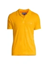 Vilebrequin Pyramid Linen Polo Shirt In Curry