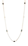 Lo Spazio Jewelry Lo Spazio Aquamarine, Blue Sapphire And Diamond Necklace In Blue
