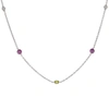 LO SPAZIO JEWELRY LO SPAZIO YELLOW, PINK SAPPHIRE AND DIAMOND NECKLACE,LSGEMC1009