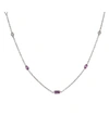 LO SPAZIO JEWELRY LO SPAZIO PINK SAPPHIRE AND DIAMOND NECKLACE,LSGEMC1005