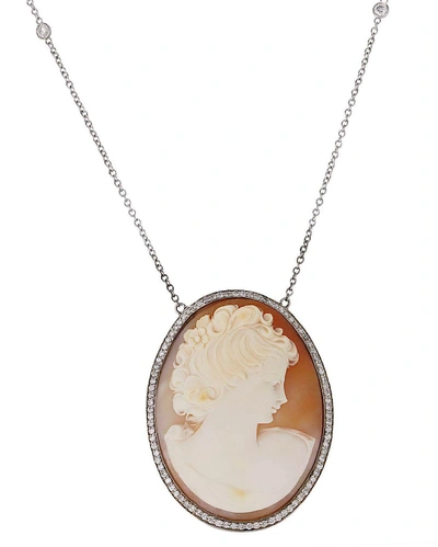 Lo Spazio Jewelry Lo Spazio Cameo Lucente Necklace In Beige