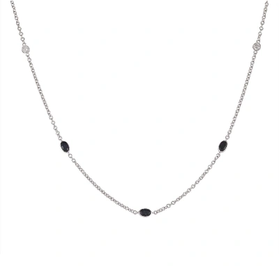 Lo Spazio Jewelry Lo Spazio Blue Sapphire And Diamond Necklace