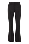 Msgm Flared Hem Cropped Trousers In Black